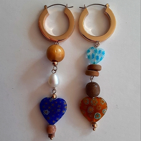 DANNIJO Matilde Mismatched Gold-Plated Pearl & Bead Drop Earrings New - Picture 2 of 4